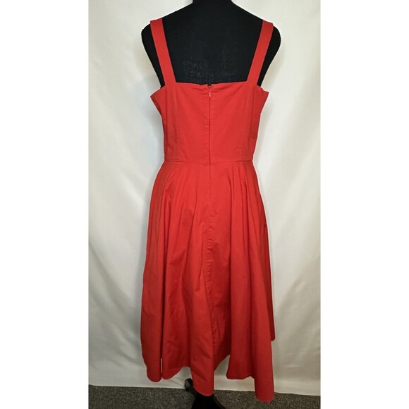 COLOR ME COURTNEY Red Coco Poplin Flirty Dress with Pockets‎ Women's SIZE 4 - Picture 4 of 13